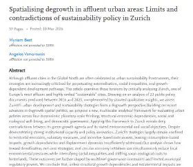 Spatialising degrowth in affluent urban areas: Limits and contradictions of sustainability policy in Zurich