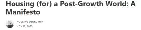 Housing (for) a Post-Growth World: A Manifesto