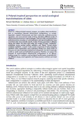 A Polanyi-inspired perspective on social-ecological transformations of cities 