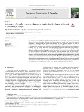 A typology of circular economy discourses: Navigating the diverse visions of a contested paradigm