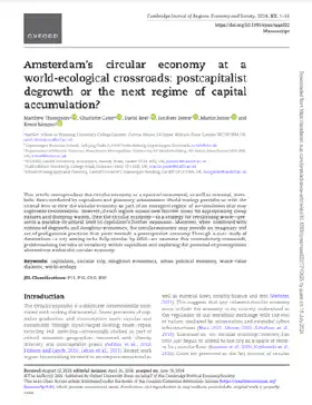 Amsterdam’s circular economy at a world-ecological crossroads: postcapitalist degrowth or the next regime of capital accumulation?