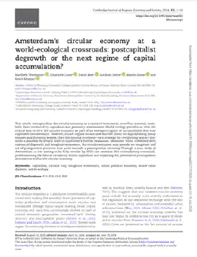Amsterdam’s circular economy at a world-ecological crossroads: postcapitalist degrowth or the next regime of capital accumulation?