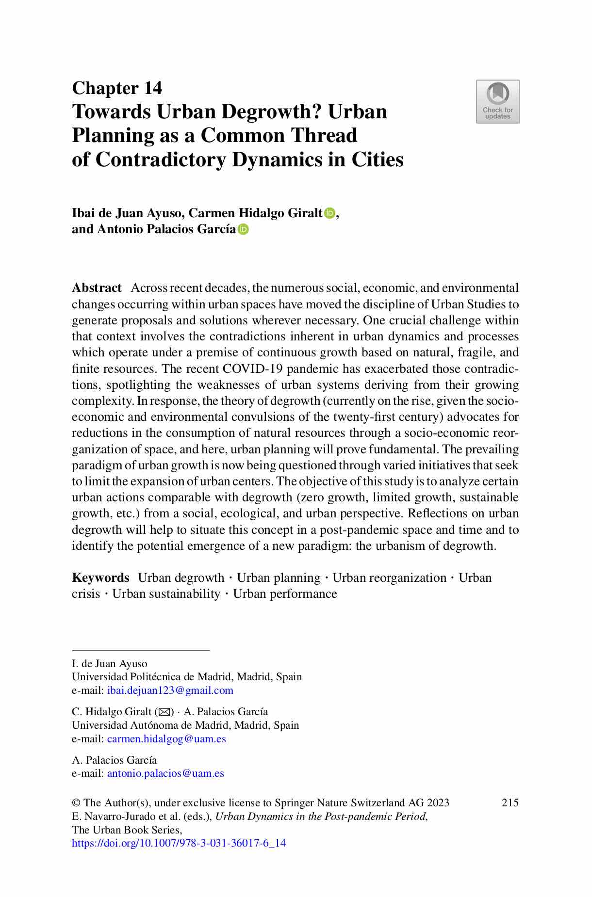 Towards Urban Degrowth? Urban Planning as a Common Thread of Contradictory Dynamics in Cities
