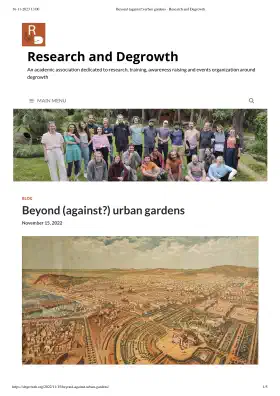 Beyond (against?) urban gardens