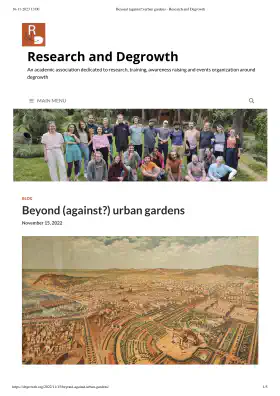 Beyond (against?) urban gardens