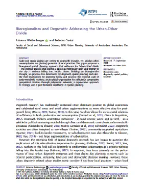 Bioregionalism and Degrowth: Addressing the Urban-Other Divide