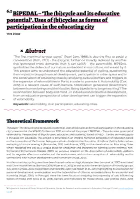 BiPEDAL – ‘The (bi)cycle and its educative potential’. Uses of (bi)cycles as forms of participation in the educating city