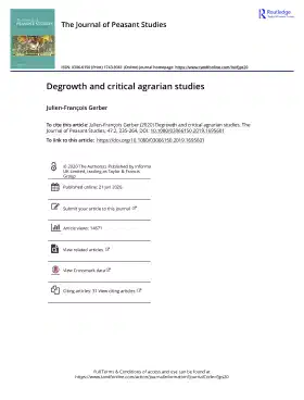 Degrowth and critical agrarian studies