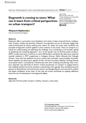 Degrowth is coming to town: What can it learn from critical perspectives on urban transport?