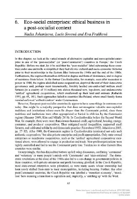Eco-social enterprises: ethical business in a post-socialist context