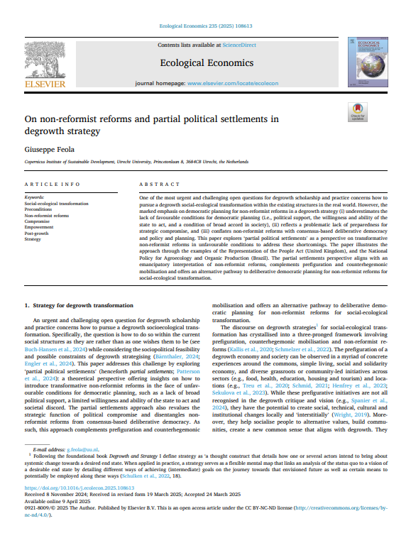 On non-reformist reforms and partial political settlements in degrowth strategy