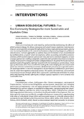 URBAN ECOLOGICAL FUTURES: Five Eco-Community Strategies for more Sustainable and Equitable Cities