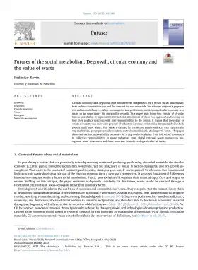 Futures of the social metabolism: Degrowth, circular economy and the value of waste