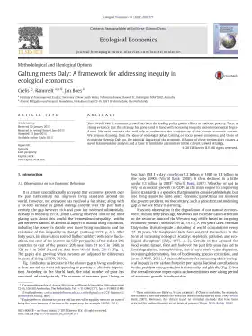 Galtung meets Daly: A framework for addressing inequity in ecological economics
