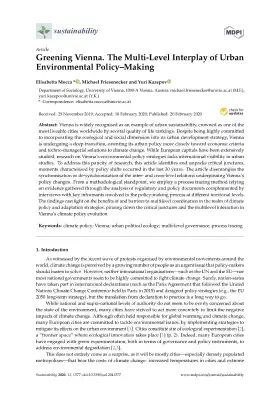Greening Vienna. The Multi-Level Interplay of Urban Environmental Policy–Making