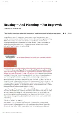Housing — And Planning — For Degrowth