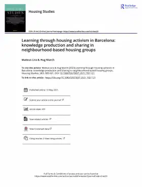 Learning through housing activism in Barcelona: knowledge production and sharing in neighbourhood-based housing groups