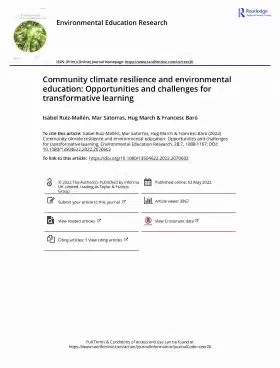 Community climate resilience and environmental education: Opportunities and challenges for transformative learning