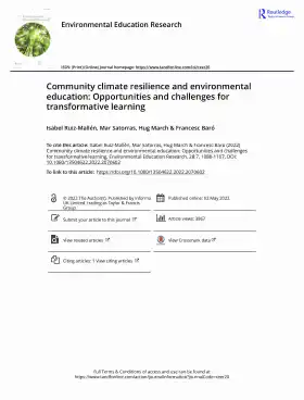 Community climate resilience and environmental education: Opportunities and challenges for transformative learning