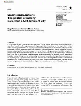 Smart contradictions: The politics of making Barcelona a Self-sufficient city