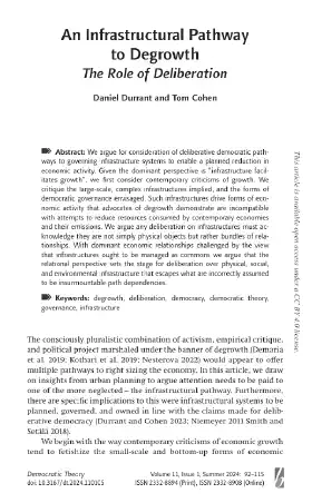 An Infrastructural Pathway  to Degrowth  The Role of Deliberation