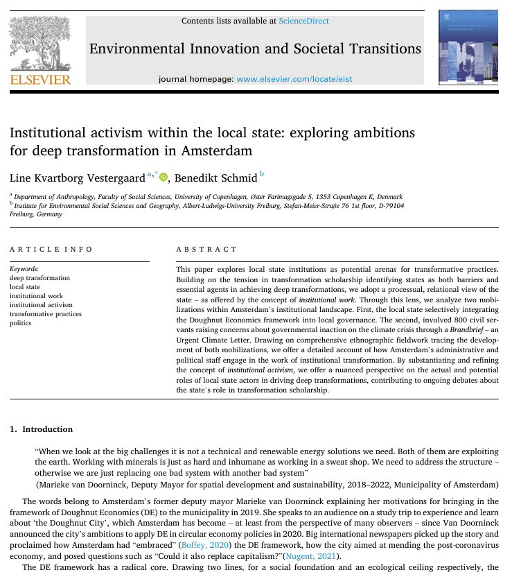 Institutional activism within the local state: exploring ambitions for deep transformation in Amsterdam