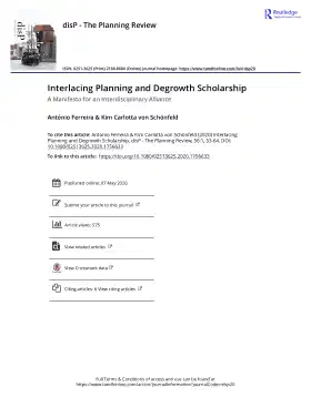 Interlacing Planning and Degrowth Scholarship A Manifesto for an Interdisciplinary Alliance