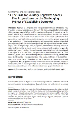 The Case for Solidary Degrowth Spaces. Five Propositions on the Challenging Project of Spatialising Degrowth