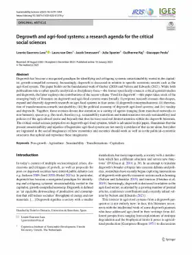 Degrowth and agri‐food systems: a research agenda for the critical social sciences