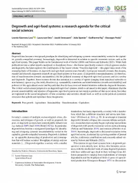 Degrowth and agri‐food systems: a research agenda for the critical social sciences