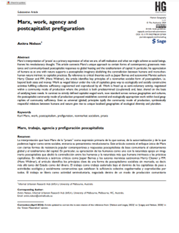 Marx, work, agency and postcapitalist prefiguration