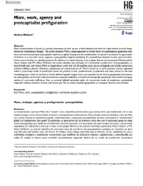 Marx, work, agency and postcapitalist prefiguration