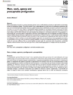 Marx, work, agency and postcapitalist prefiguration