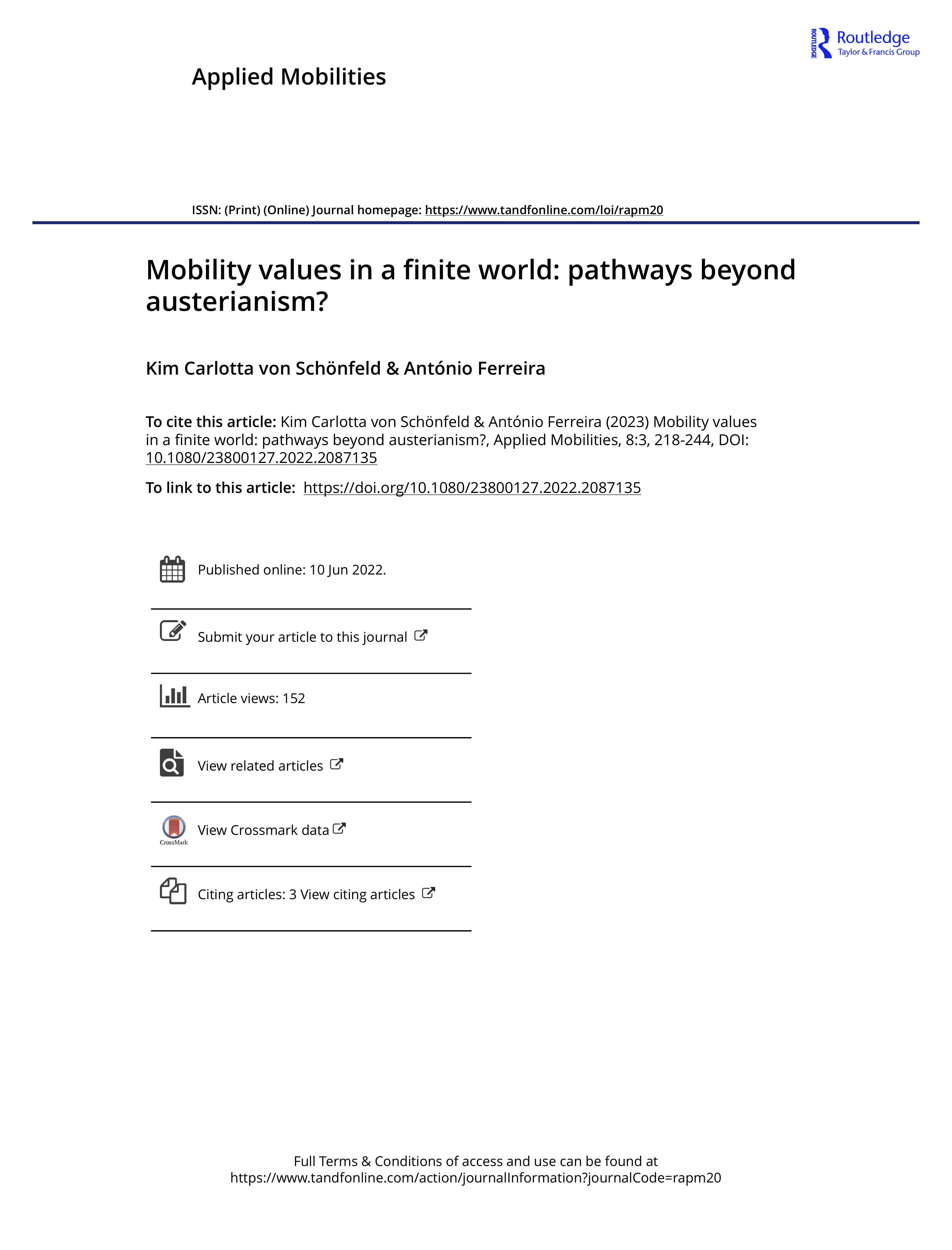 Mobility values in a finite world: pathways beyond austerianism?