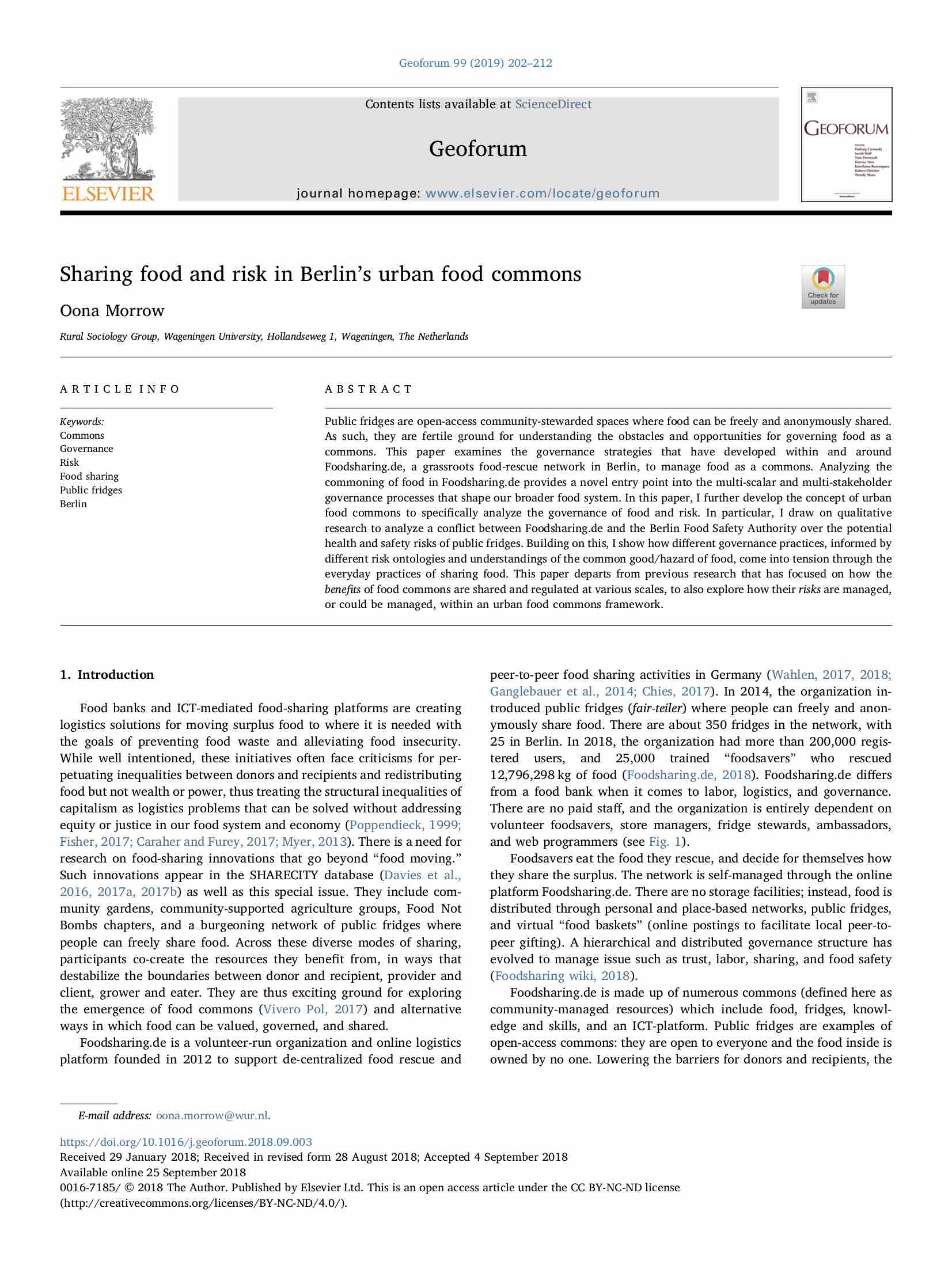 Sharing food and risk in Berlin’s urban food commons