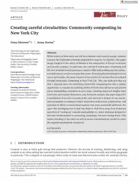 Creating careful circularities: Community composting in New York City