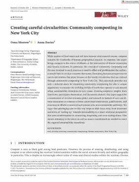 Creating careful circularities: Community composting in New York City