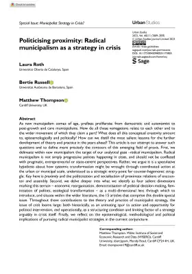 Politicising proximity: Radical municipalism as a strategy in crisis