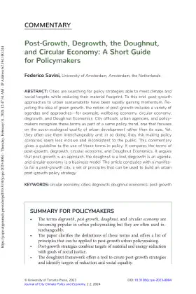 Post-Growth, Degrowth, the Doughnut, and Circular Economy: A Short Guide for Policymakers