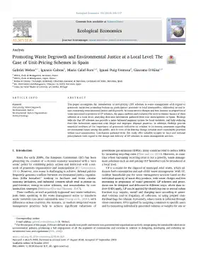 Promoting Waste Degrowth and Environmental Justice at a Local Level: The Case of Unit-Pricing Schemes in Spain