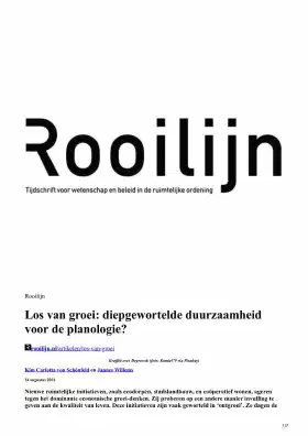 Los van groei: diepgewortelde duurzaamheid voor de planologie?