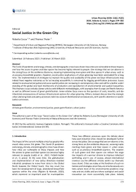 Social Justice in the Green City