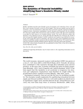The dynamics of financial instability: simplifying Keen’s Goodwin–Minsky model