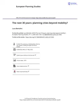 The next 30 years: planning cities beyond mobility?