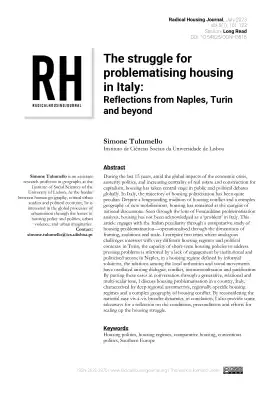 The struggle for problematising housing (in Italy) Reflections from Naples, Turin and beyond