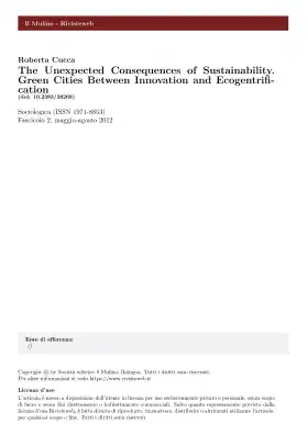 The Unexpected Consequences of Sustainability. Green Cities Between Innovation and Ecogentrification