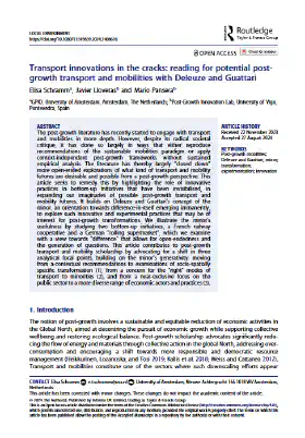 Transport innovations in the cracks: reading for potential post-growth transport and mobilities with Deleuze and Guattari