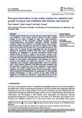 Transport innovations in the cracks: reading for potential post-growth transport and mobilities with Deleuze and Guattari