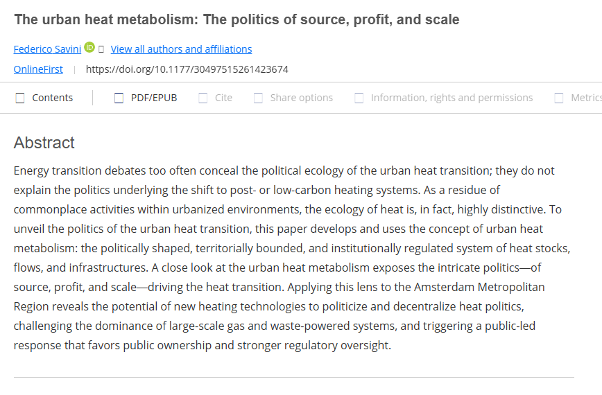 The urban heat metabolism: The politics of source, profit, and scale