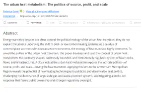 The urban heat metabolism: The politics of source, profit, and scale